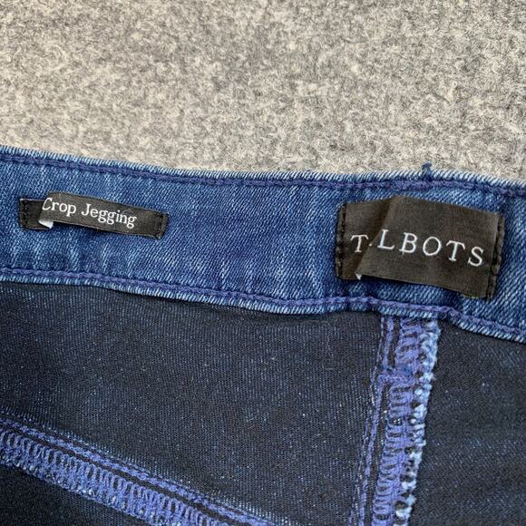 Talbots Jeans Women 16 Blue Denim Crop Length Jegging High Waist Skinny Stretch - Picture 6 of 11